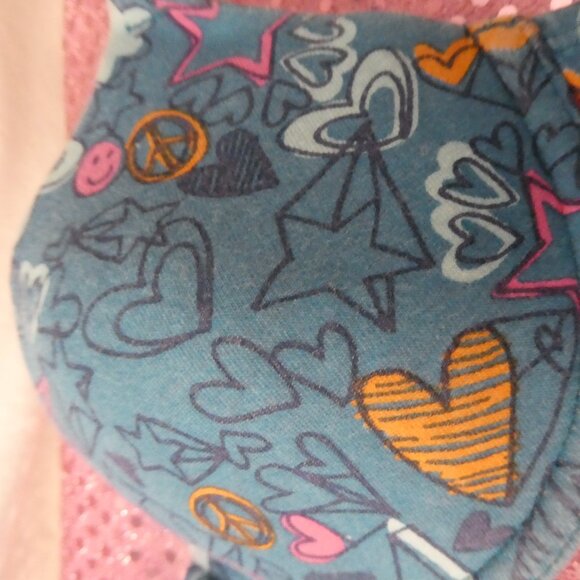 G:21 | size 34A | Blue Underwire Bra | Stars - Peace - Hearts - Picture 7 of 9